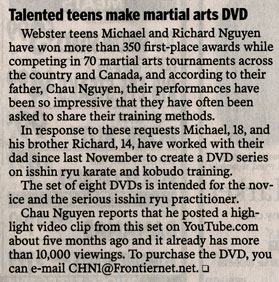 Karate DVD Series listing
